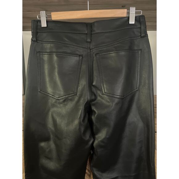J. Crew Faux Leather Slim Wide Leg Pants Black Size 27 - Picture 5 of 5